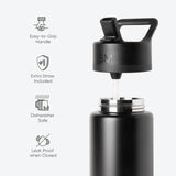 Simple Modern DC Comics Batman Kids Water Bottle with Straw Lid Reusable Insulated Stainless Steel Cup for School Summit Collection 14oz Batman POW