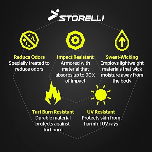 Storelli Unisex BodyShield Impact Sliders, High-Impact Protection, Sweat-Wicking, UV-Resistant Athletic Undershort for Soccer Secondary image