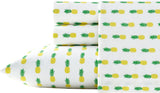 Poppy & Fritz - Queen Sheets, Cotton Percale Bedding Set, Crisp & Cool, Lightweight Home Decor (Pineapple, Queen)