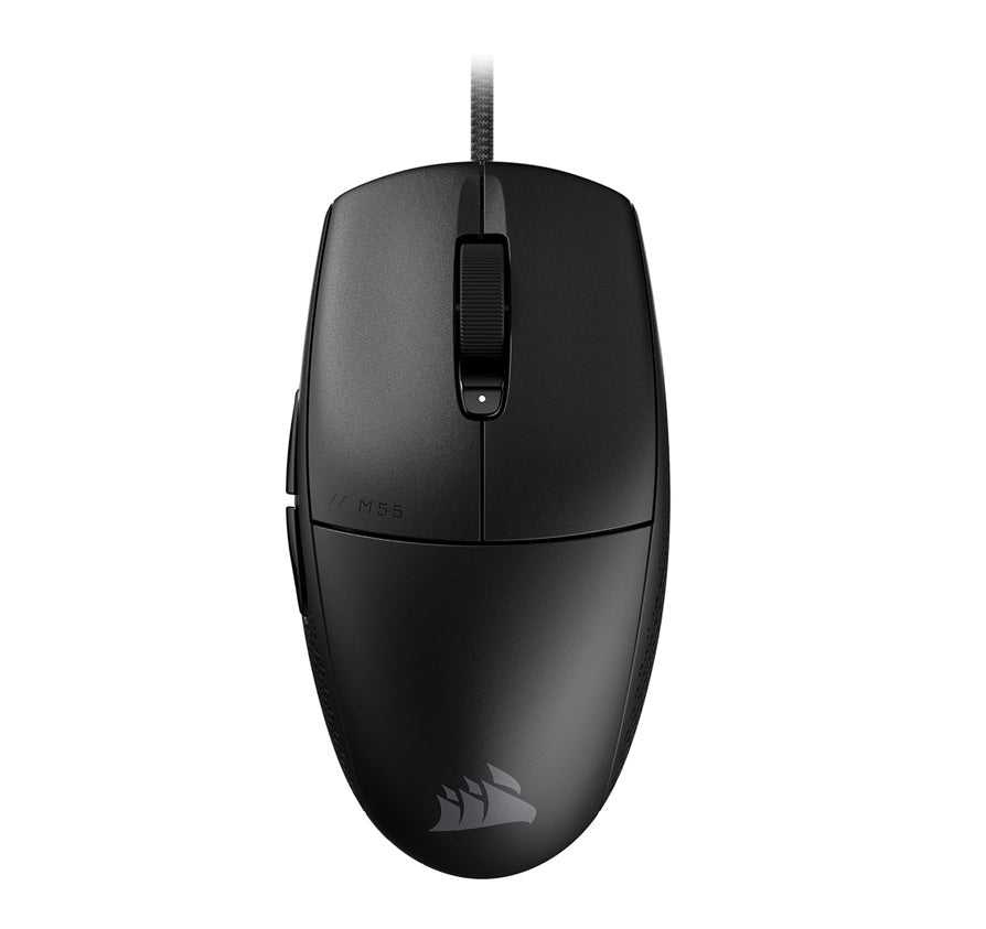 CORSAIR CH-930F000-AP M55 Gaming Mouse, 2.0 oz (55 g), Lightweight, Wired Connection, iCUE Customizable, Up to 16000DPI Symmetric Design, Black