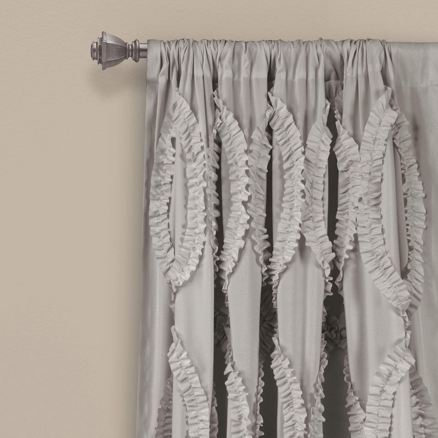 Lush Decor Avon Window Curtain Sydney Throw Blanket 54inW X 84inL Light Gray