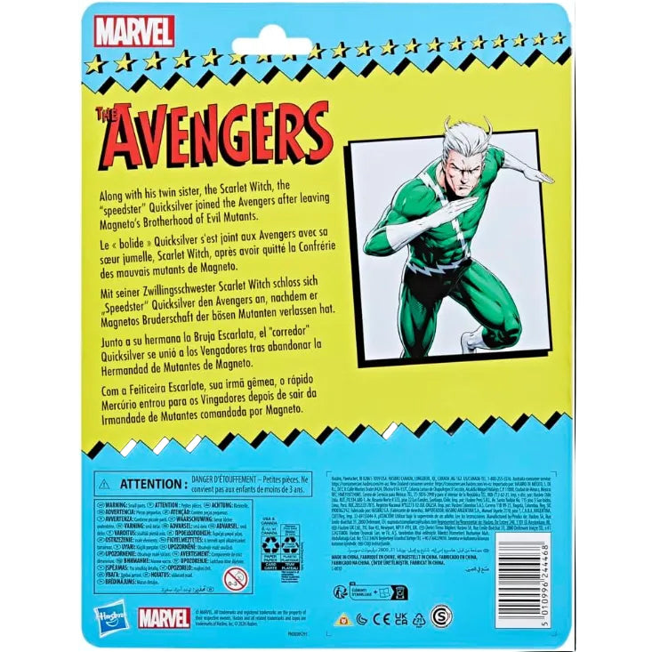 Marvel Legends Series Quicksilver Avengers Retro Marvel Comics Collectible 6 Inch Action Figure