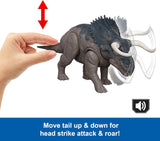 Mattel JGB87 Jurassic World Rebirth Wild Roar Nasutoceratops Dinosaur Toy