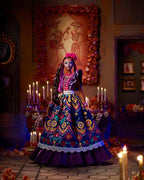 Barbie Signature Día De Muertos Doll Wearing Traditional Ruffled Dress Flower Crown And Calavera Face Paint