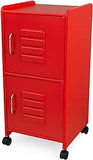 KidKraft Painted Wood Medium Storage Locker on Wheels with Two Compartments