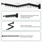 BOQORAD Wall Mounted Clothes Hanger Rack Dark Grey