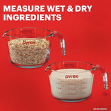 Pyrex 3-Piece Glass Measuring Cup Set, Clear