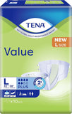 TENA Value Plus L 114 147cm 10ct Pack Of 8