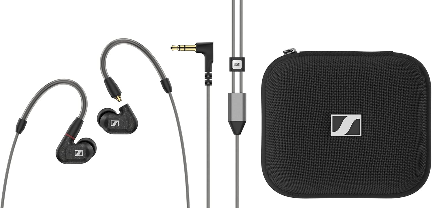 Sennheiser IE 300 Hi-Res Audiophile In Ear Wired Headphones,German Design,7Mm XWB Driver,Detachable MMCX Cable,Rich Bass,Perfect Or Gaming,Noise-Isolating Fit,Silicone & Foam Tips,Black Main image