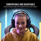 CORSAIR HS80 RGB USB Premium Gaming Headset with 7.1 Surround Sound, Carbon, Large Black