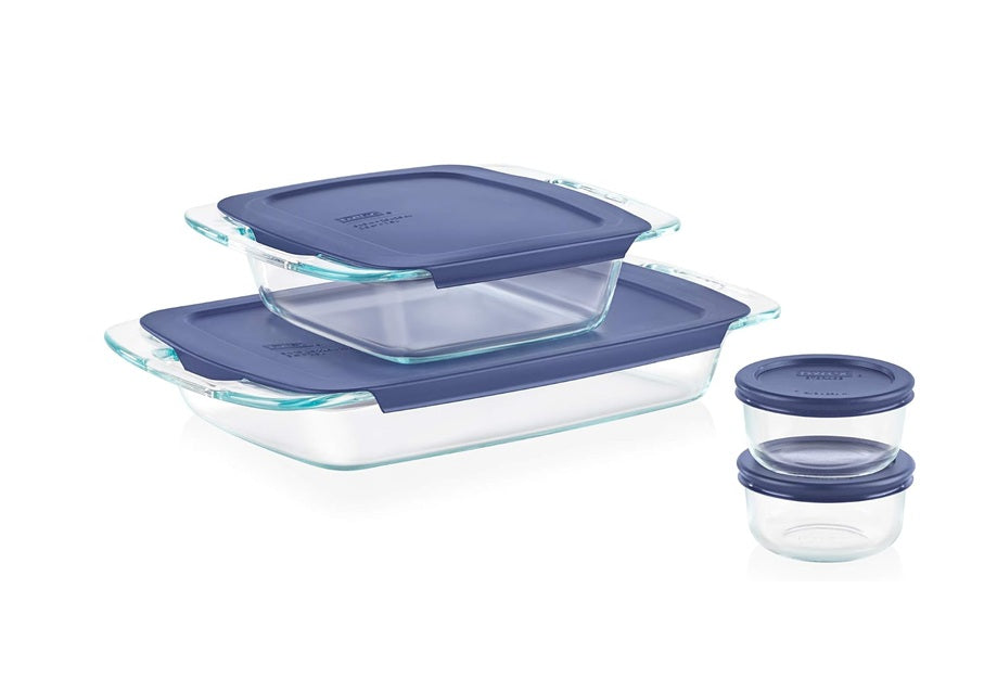Pyrex Easy Grab 8-Piece Glass Bakeware and Food Storage Set