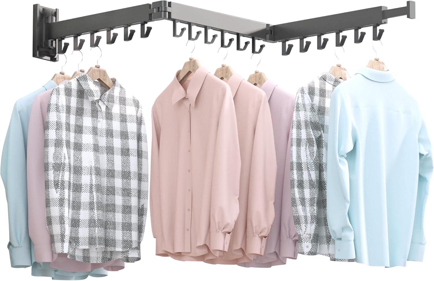 BOQORAD Wall Mounted Clothes Hanger Rack