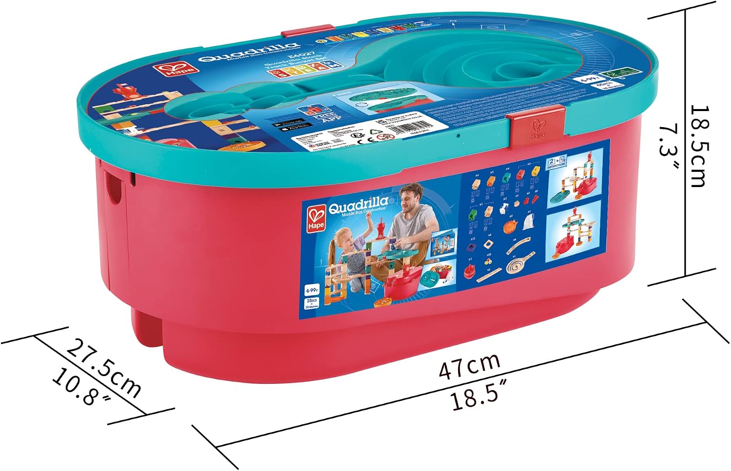 HAPE E6027 Quadrilla Stack Track Bucket Set