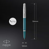 Parker 51 Fountain Pen | Green Barrel with Chrome Trim