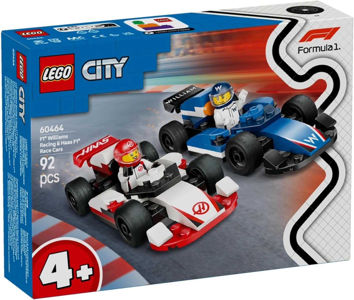 LEGO City F1 Williams Racing and Haas F1 Race Cars 60464
