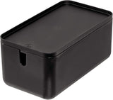 iDesign 29847 Cade BPA-Free Plastic Toilet Paper Storage Bin with Lid, Matte Black