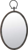 Stonebriar 24.6" x 14" Oval Bronze Metal Wall Mirror with Rivet Detail and Hanging Loop, Decorative Rustic Decor for the Living Room, Bedroom, Bathroom, and Entryway