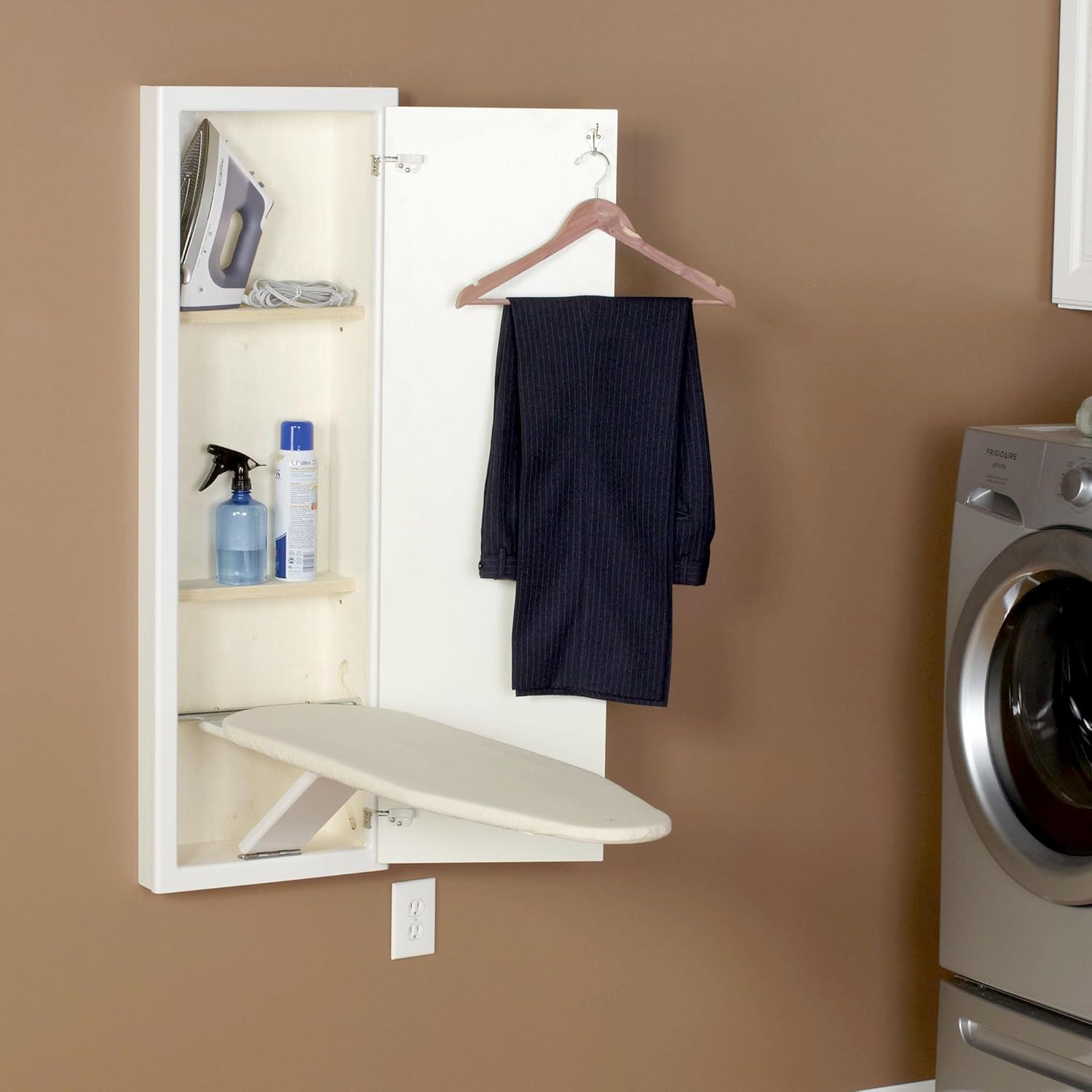 Household Essentials Stowaway in-Wall Ironing Board Finish: White