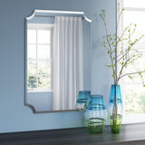 Howard Elliott Frameless Silver Rectangle Wall Hanging Mirror, Elegant Beveled Edges Frameless Wall Hanging Mirror, Modern Accent Decorative Vanity Mirror for Bathroom, Entryway, Bedroom, 24 x 36 inch