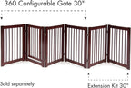 Primetime Petz 33233 Extension Kit For 360 Configurable Walk Through Folding Pet Gate Walnut 30in