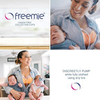 Freemie Hands-Free and Discreet Breast Milk Collection Cup Set | Pump with Your Clothes On Anywhere, Anytime | Sizes 25mm and 28mm Flanges Included | Each Cup Holds Up to 8oz | Pump Not Included
