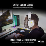 Corsair HS80 RGB USB Premium Gaming Headset with 7.1 Surround Sound, White, Large