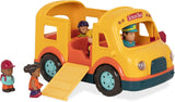 Battat – Light-Up Yellow School Bus – 5 Toy Figures – Realistic Sounds – Folding Stop Sign – 18 Months + – Light & Sound School Bus