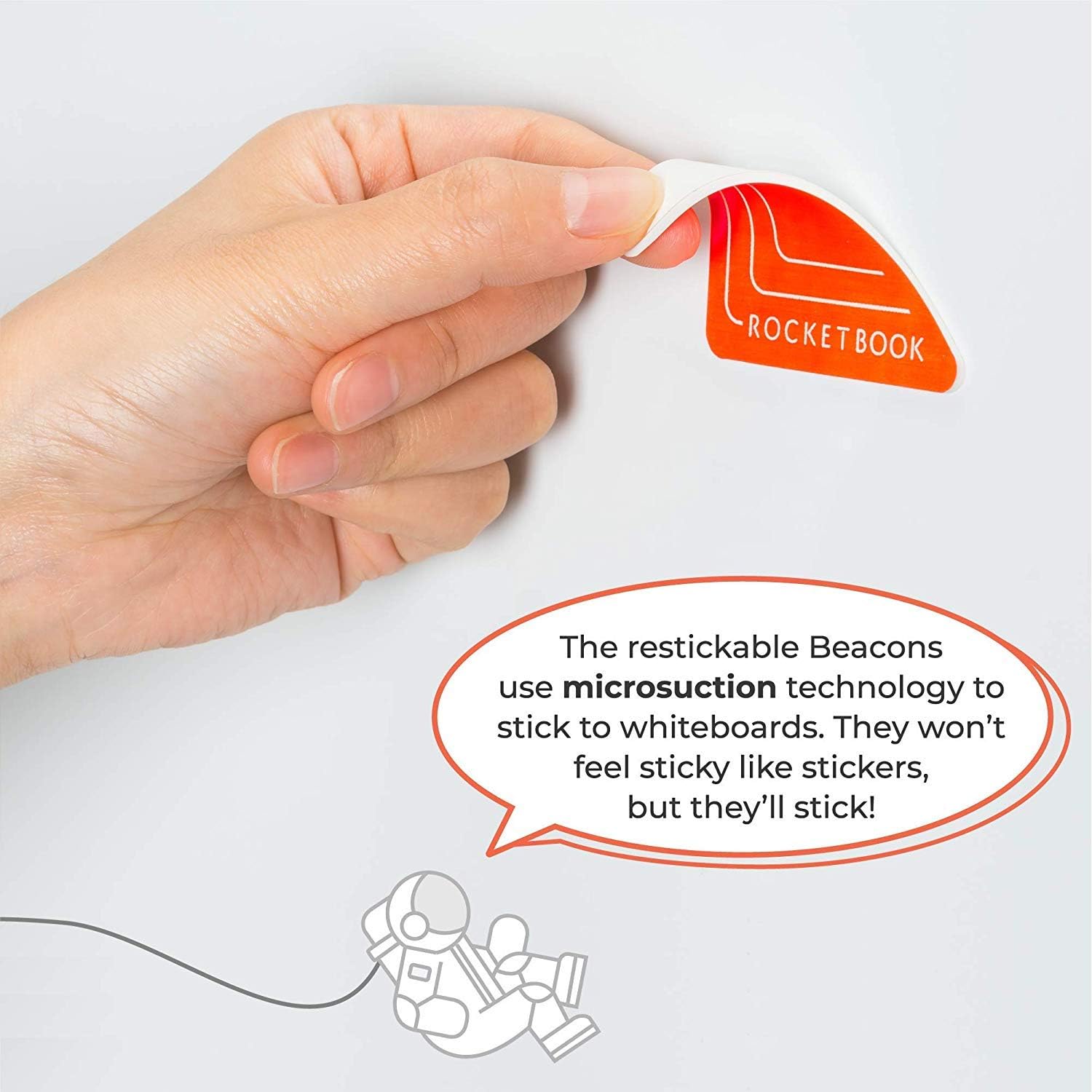 Rocketbook Beacons Whiteboard Reusable Sticker, Orange Secondary image