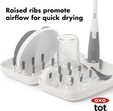 OXO TOT On-The-Go Drying Rack & Bottle Brush, Gray