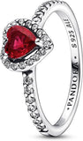 Pandora Elevated Red Heart Ring