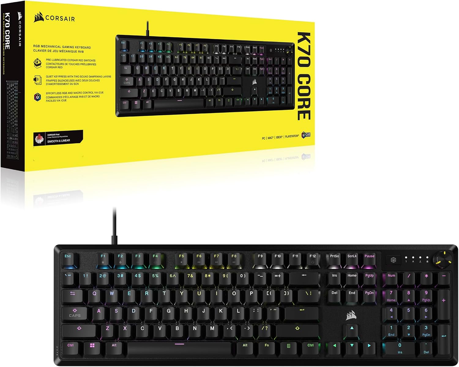 CORSAIR K70 CORE RGB Mechanical Gaming Keyboard