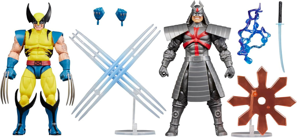 Marvel Legends Series Gamerverse Wolverine vs Marvel Silver Samurai Action Collectible Figures