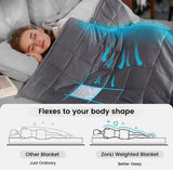 ZonLi (150cm x 200cm,9.1kg, Dark Grey) - Cool Weighted Stress Blanket (9.1kg for 170-100kg individual, 150cm x 200cm, Grey) for Adults Women, Men, Children Great for Insomnia, Autism, Stress and ...