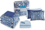Comfort Spaces Bed In A Bag Comforter Set Twin Cara Blue 6 Piece