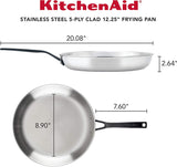 KitchenAid 5Ply Clad Polished Stainless Steel Fry Pan 12.25 Inch