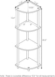 FURINO 12078EX/BK‎ 4 Tier Corner Shelf, Corner Rack, Turn-N-Tube Height 43.7 x Width 11.6 x Depth 11.6 inches (110.5 x 29.5 x 29.5 cm), Color: Espresso/Black