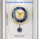 MEISD Wall Clock 17.7 Inch Battery Operated With Pendulum