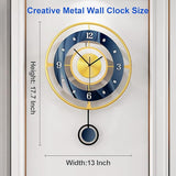 MEISD Wall Clocks 17.7 Inch Battery Operated with Pendulum
