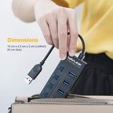 4 Ports USB 3.0 Hub Wavlink USB Port With Individual Power Switches And LEDs