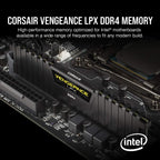 CORSAIR CMK32GX4M2E3200C16 Vengeance LPX 32GB 2X16GB DDR4 3200 C16 1.35V Computer Memory Black