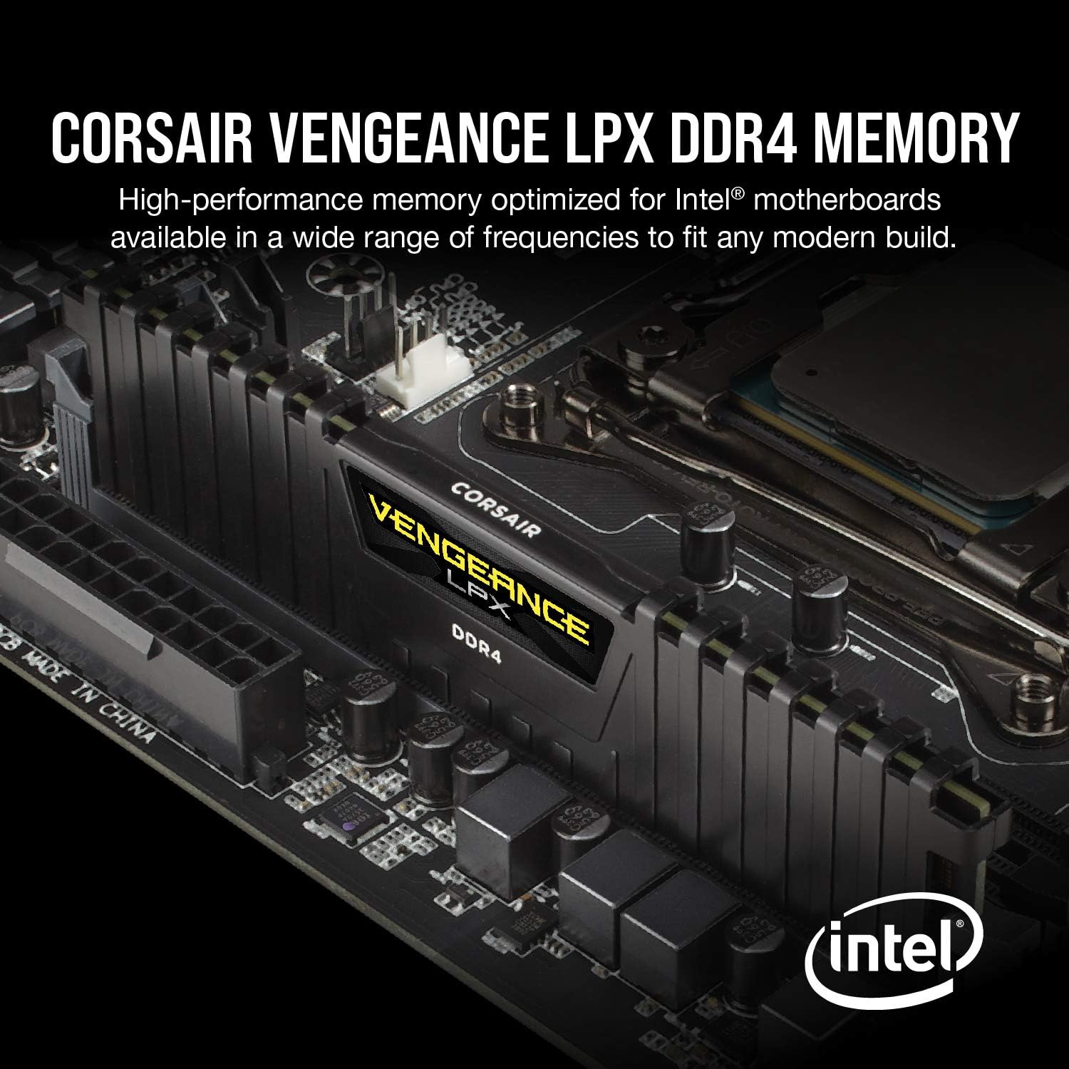 CORSAIR CMK32GX4M2E3200C16 Vengeance LPX 32GB 2X16GB DDR4 3200 C16 1.35V Computer Memory Black