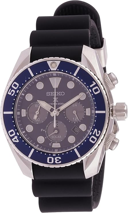 Seiko Prospex Chronograph Quartz Blue Dial Black Silicone Mens Watch SSC759J1 Black Casual Main image