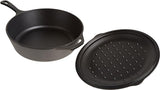 Lodge 4.73 litre / 5 quart Pre-Seasoned Cast Iron Deep Round Skillet / Frying Pan with Lid