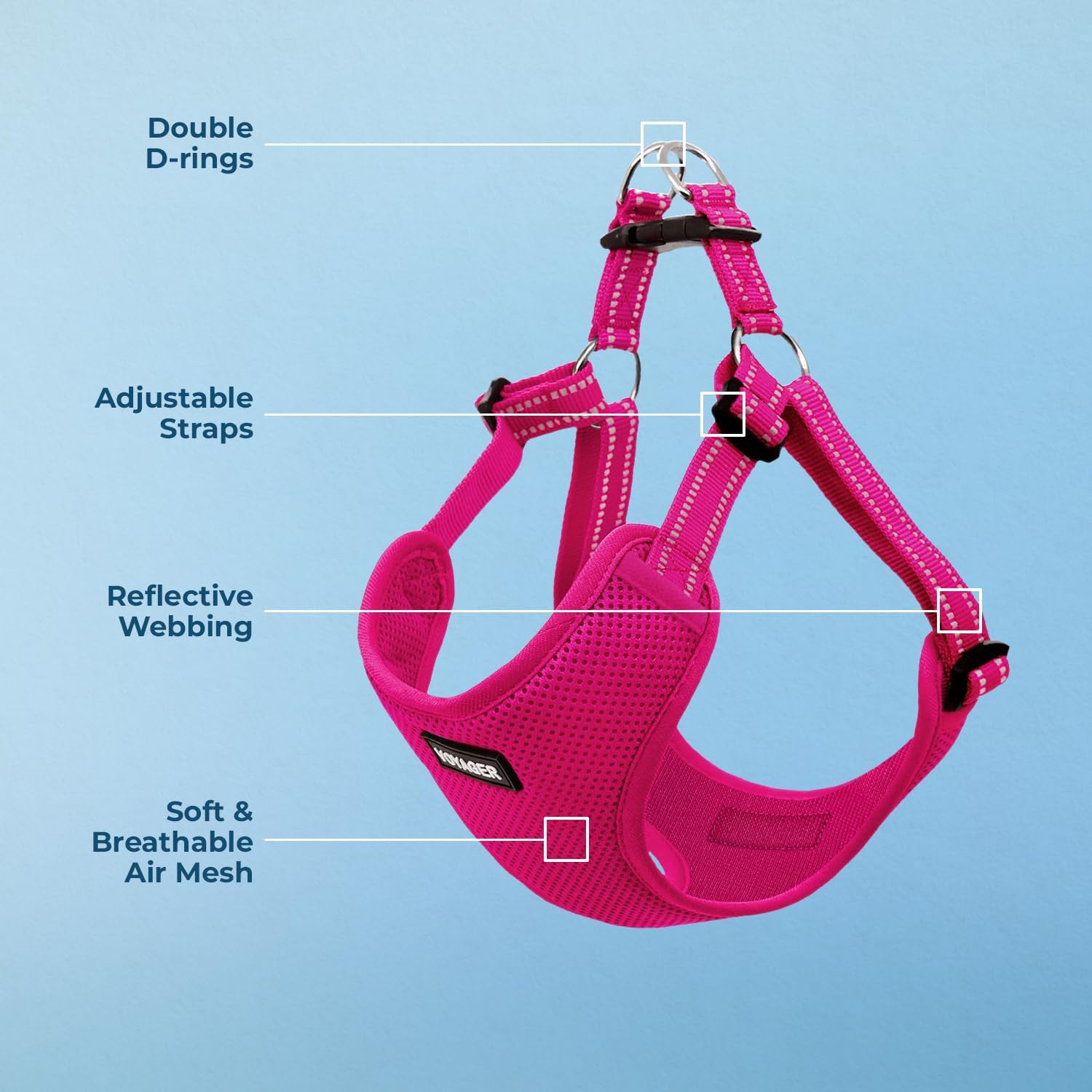 Best Pet Supplies Voyager StepIn Flex Dog Harness For Small And Medium Dogs Fuchsia Medium Secondary image
