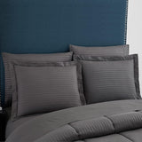 King Size Comforter Set 8 Piece Bed In A Bag King Dobby Gray
