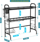 HOWDIA Over The Sink Dish Drying Rack 2 Tier SS Large Over The Sink Dish Rack