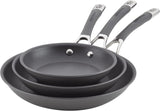 Circulon 83912 Radiance Hard Anodized Nonstick Frying Pan Set/Fry Pan Set/Skillet Set - 8.5 Inch, 10 Inch, and 12.25 Inch, Grey