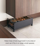 YAMAZAKI Home Frame Rolling Shoe Rack Black
