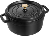 Staub Cast Iron Round Cocotte 4 Qt Black Matte