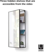 Umbra Cubiko Mirror and Storage Unit, Black, 1009654-040